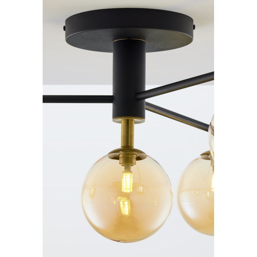 Jupiter 2031 - Surface-mounted chandelier FIGARO 4xG9/10W/230V black/gold/beige