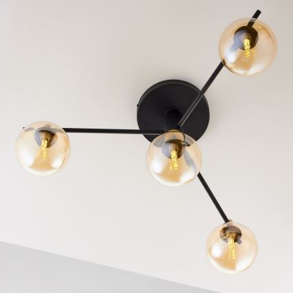 Jupiter 2031 - Surface-mounted chandelier FIGARO 4xG9/10W/230V black/gold/beige