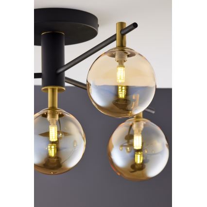 Jupiter 2031 - Surface-mounted chandelier FIGARO 4xG9/10W/230V black/gold/beige