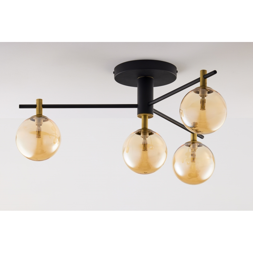 Jupiter 2031 - Surface-mounted chandelier FIGARO 4xG9/10W/230V black/gold/beige