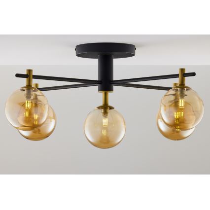 Jupiter 2032 - Surface-mounted chandelier FIGARO 5xG9/10W/230V black/gold/beige