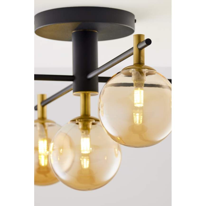 Jupiter 2032 - Surface-mounted chandelier FIGARO 5xG9/10W/230V black/gold/beige