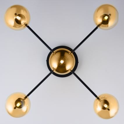 Jupiter 2032 - Surface-mounted chandelier FIGARO 5xG9/10W/230V black/gold/beige