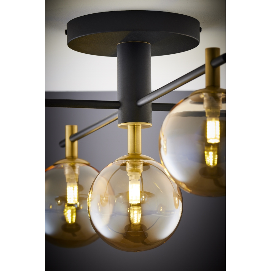 Jupiter 2032 - Surface-mounted chandelier FIGARO 5xG9/10W/230V black/gold/beige