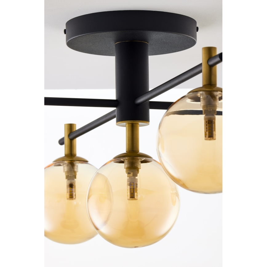 Jupiter 2032 - Surface-mounted chandelier FIGARO 5xG9/10W/230V black/gold/beige