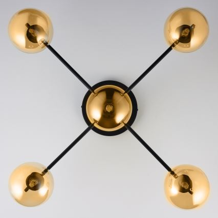 Jupiter 2032 - Surface-mounted chandelier FIGARO 5xG9/10W/230V black/gold/beige
