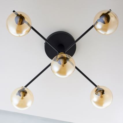 Jupiter 2032 - Surface-mounted chandelier FIGARO 5xG9/10W/230V black/gold/beige