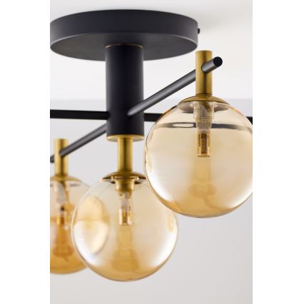 Jupiter 2032 - Surface-mounted chandelier FIGARO 5xG9/10W/230V black/gold/beige