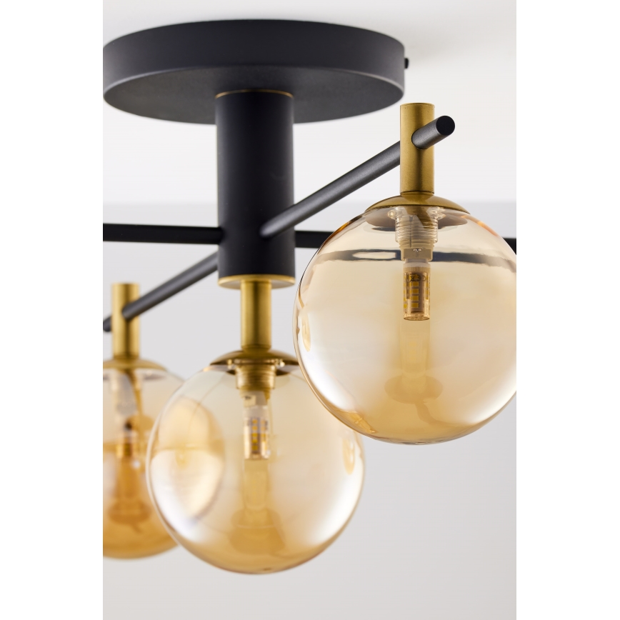 Jupiter 2032 - Surface-mounted chandelier FIGARO 5xG9/10W/230V black/gold/beige