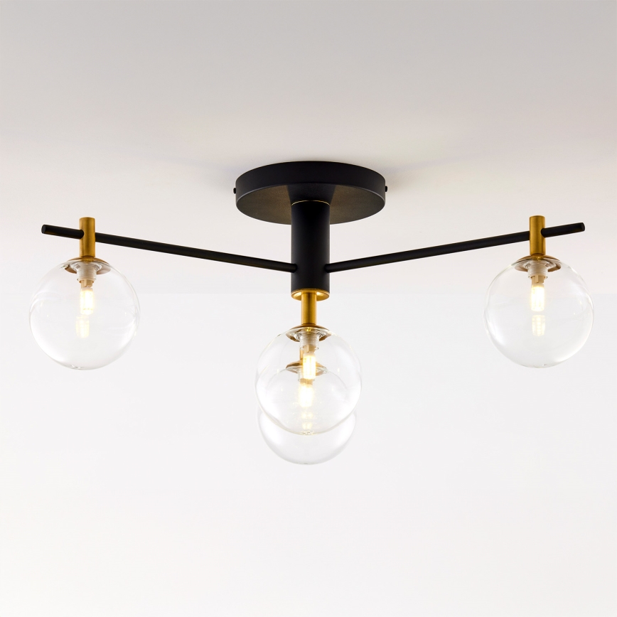 Jupiter 2034 - Surface-mounted chandelier FIGARO 4xG9/10W/230V black/gold/beige/clear