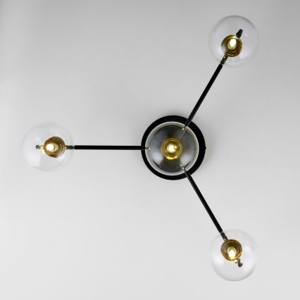 Jupiter 2034 - Surface-mounted chandelier FIGARO 4xG9/10W/230V black/gold/beige/clear