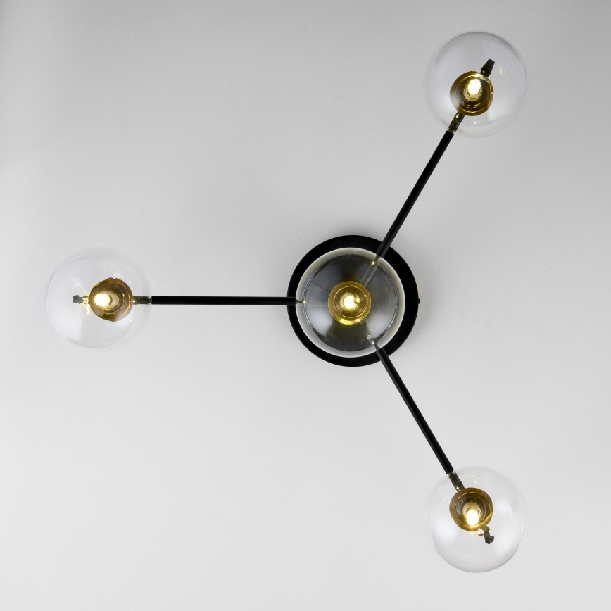 Jupiter 2034 - Surface-mounted chandelier FIGARO 4xG9/10W/230V black/gold/beige/clear