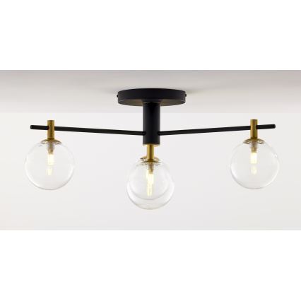 Jupiter 2034 - Surface-mounted chandelier FIGARO 4xG9/10W/230V black/gold/beige/clear
