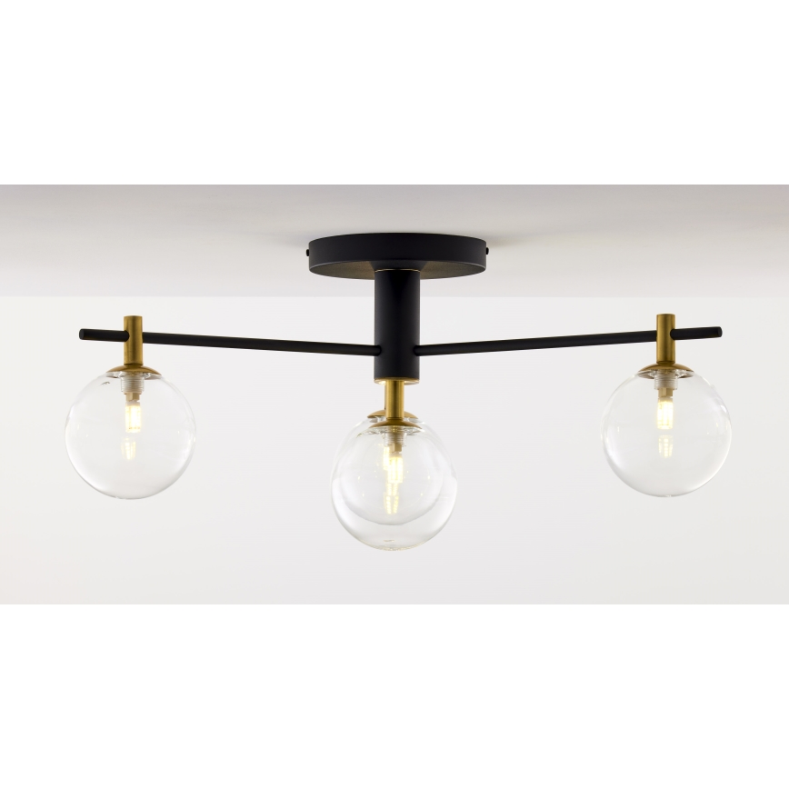 Jupiter 2034 - Surface-mounted chandelier FIGARO 4xG9/10W/230V black/gold/beige/clear