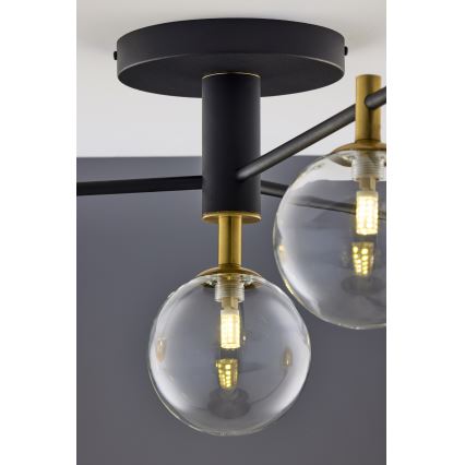 Jupiter 2034 - Surface-mounted chandelier FIGARO 4xG9/10W/230V black/gold/beige/clear
