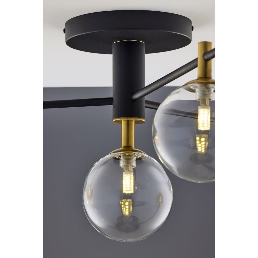 Jupiter 2034 - Surface-mounted chandelier FIGARO 4xG9/10W/230V black/gold/beige/clear