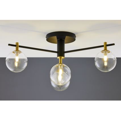 Jupiter 2034 - Surface-mounted chandelier FIGARO 4xG9/10W/230V black/gold/beige/clear