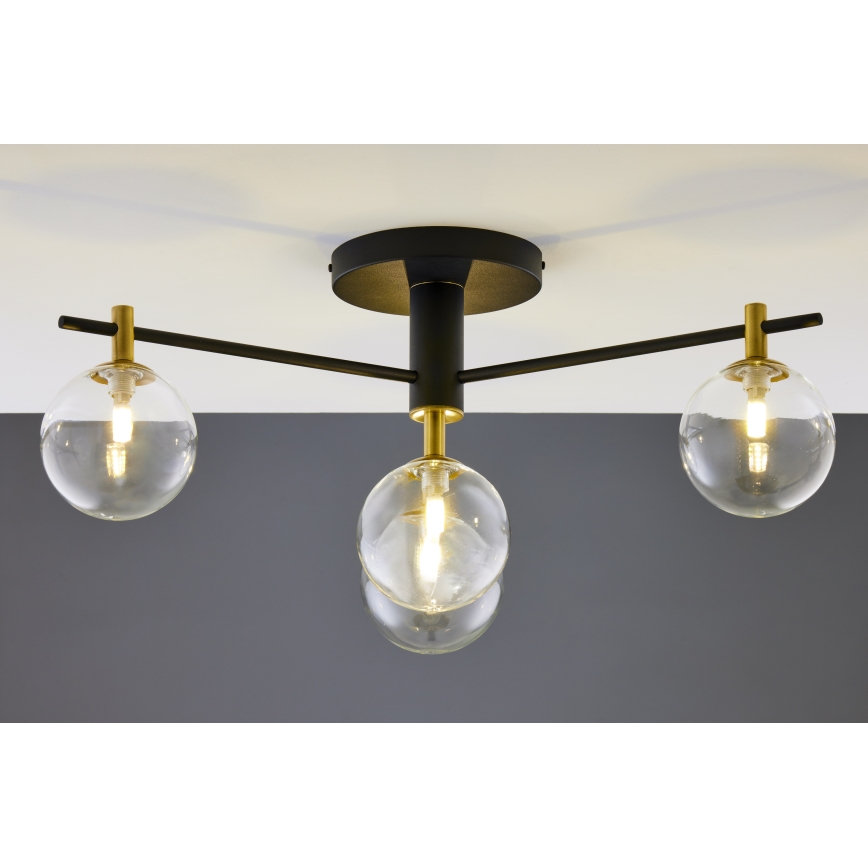 Jupiter 2034 - Surface-mounted chandelier FIGARO 4xG9/10W/230V black/gold/beige/clear