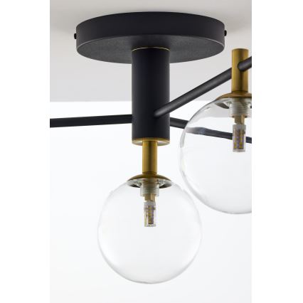 Jupiter 2034 - Surface-mounted chandelier FIGARO 4xG9/10W/230V black/gold/beige/clear