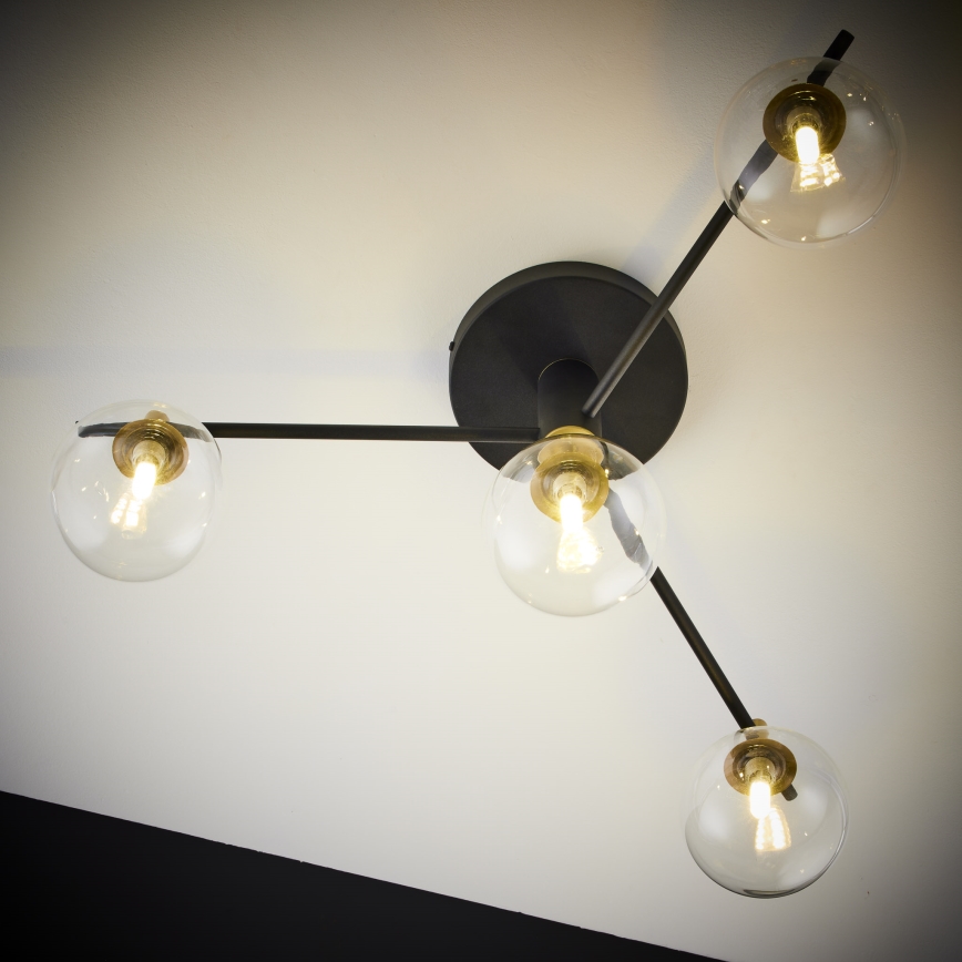 Jupiter 2034 - Surface-mounted chandelier FIGARO 4xG9/10W/230V black/gold/beige/clear