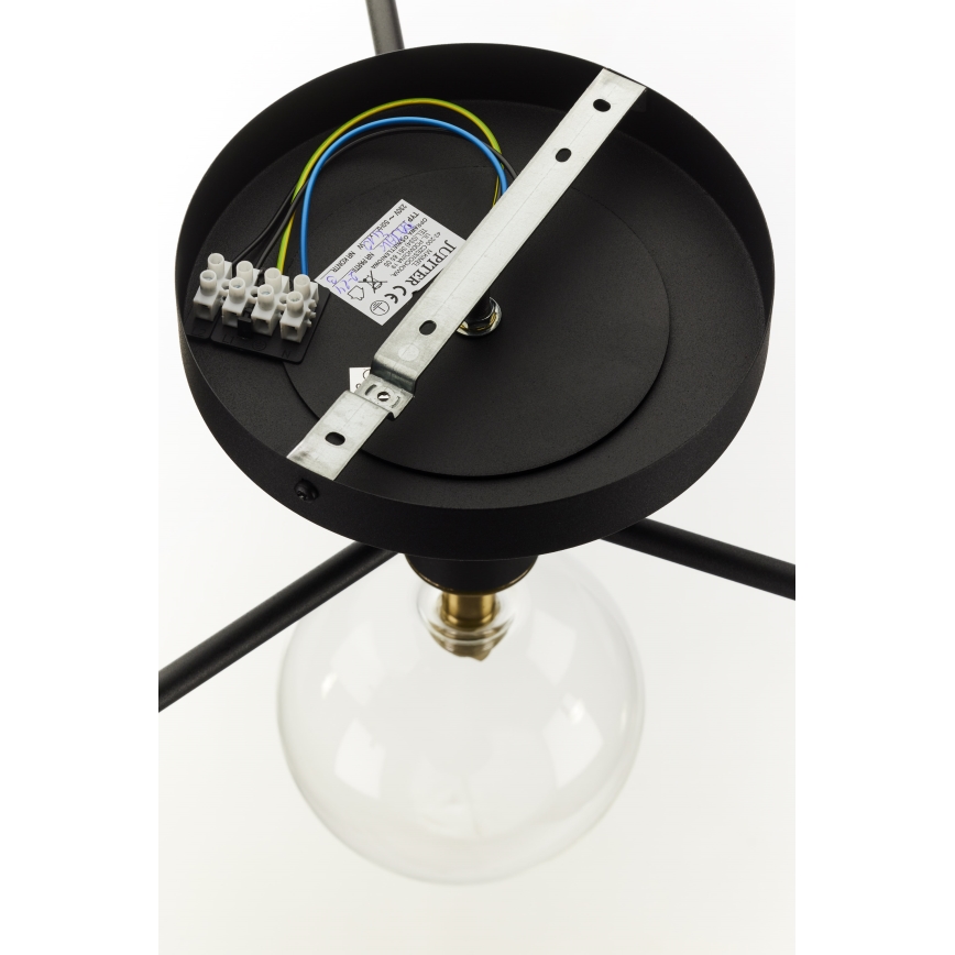 Jupiter 2034 - Surface-mounted chandelier FIGARO 4xG9/10W/230V black/gold/beige/clear