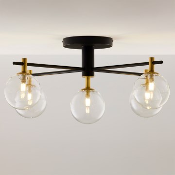 Jupiter 2035 - Surface-mounted chandelier FIGARO 5xG9/10W/230V black/gold/beige/clear