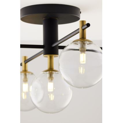 Jupiter 2035 - Surface-mounted chandelier FIGARO 5xG9/10W/230V black/gold/beige/clear