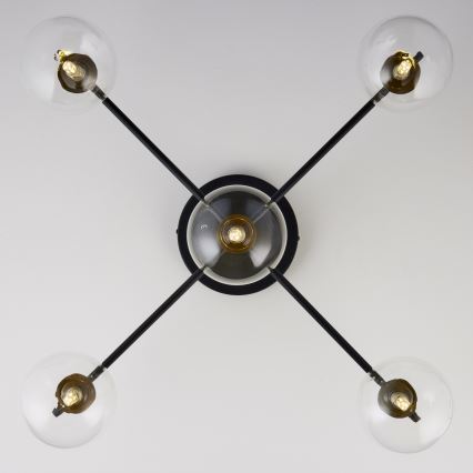 Jupiter 2035 - Surface-mounted chandelier FIGARO 5xG9/10W/230V black/gold/beige/clear
