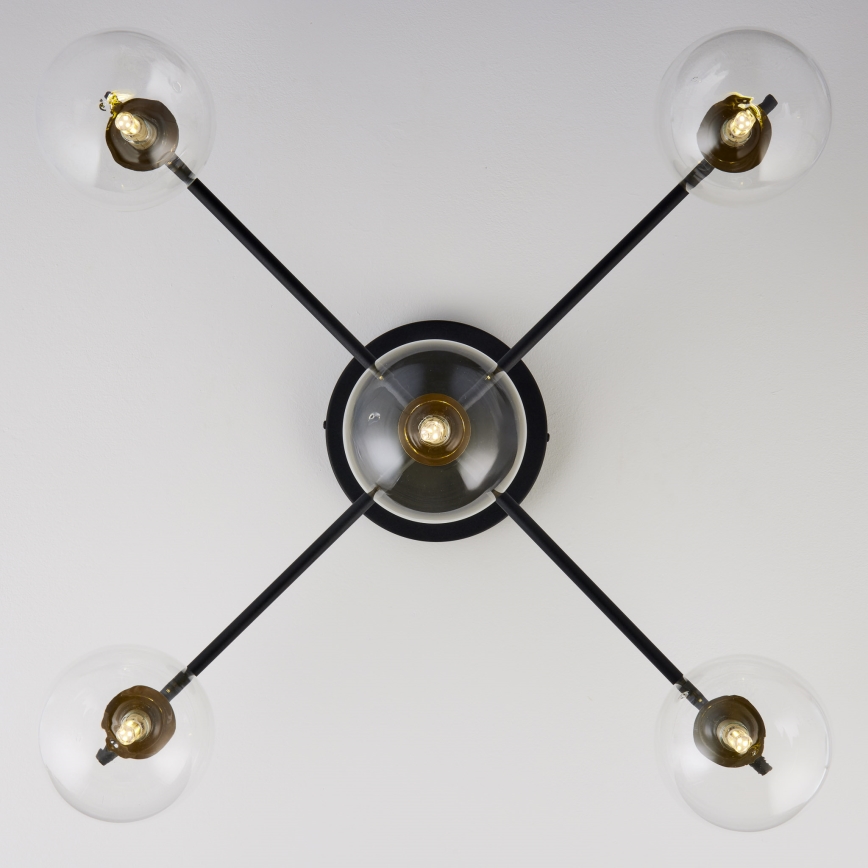 Jupiter 2035 - Surface-mounted chandelier FIGARO 5xG9/10W/230V black/gold/beige/clear