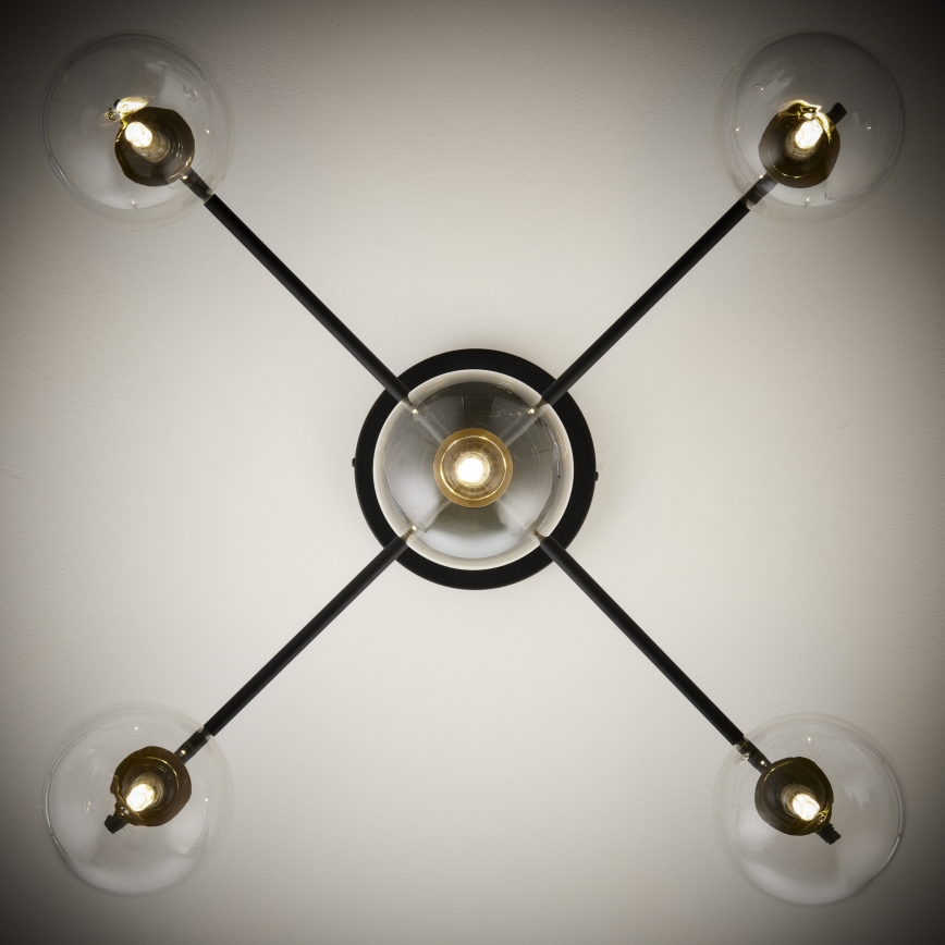 Jupiter 2035 - Surface-mounted chandelier FIGARO 5xG9/10W/230V black/gold/beige/clear