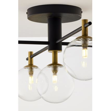 Jupiter 2035 - Surface-mounted chandelier FIGARO 5xG9/10W/230V black/gold/beige/clear