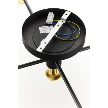 Jupiter 2035 - Surface-mounted chandelier FIGARO 5xG9/10W/230V black/gold/beige/clear