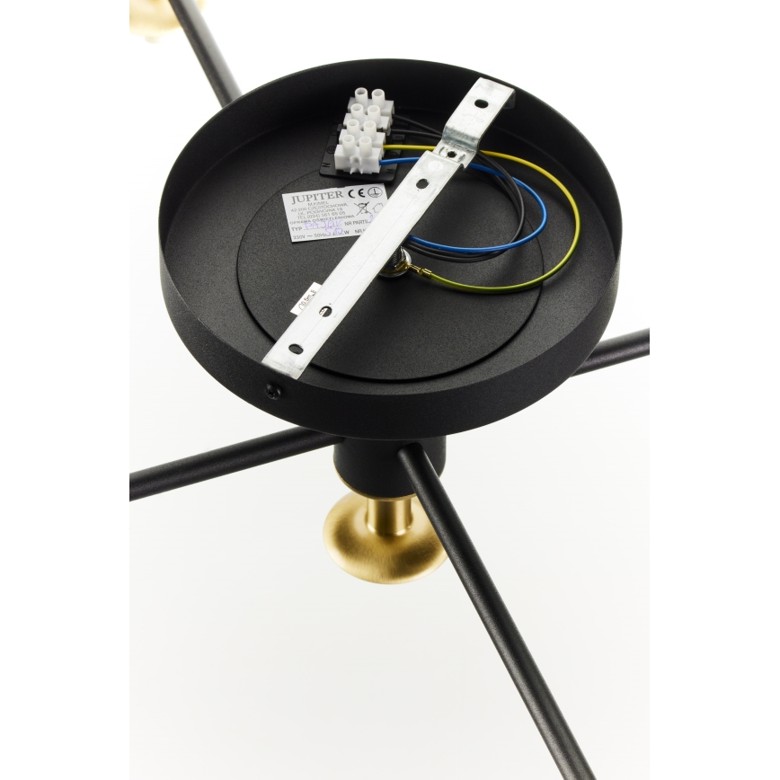 Jupiter 2035 - Surface-mounted chandelier FIGARO 5xG9/10W/230V black/gold/beige/clear
