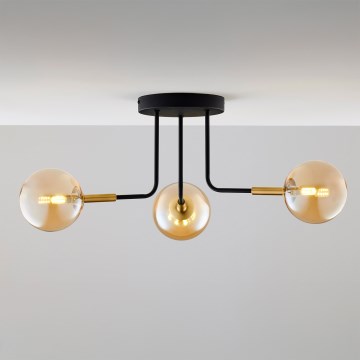 Jupiter 2037 - Chandelier on a pole BURANO 3xG9/10W/230V black/gold/beige