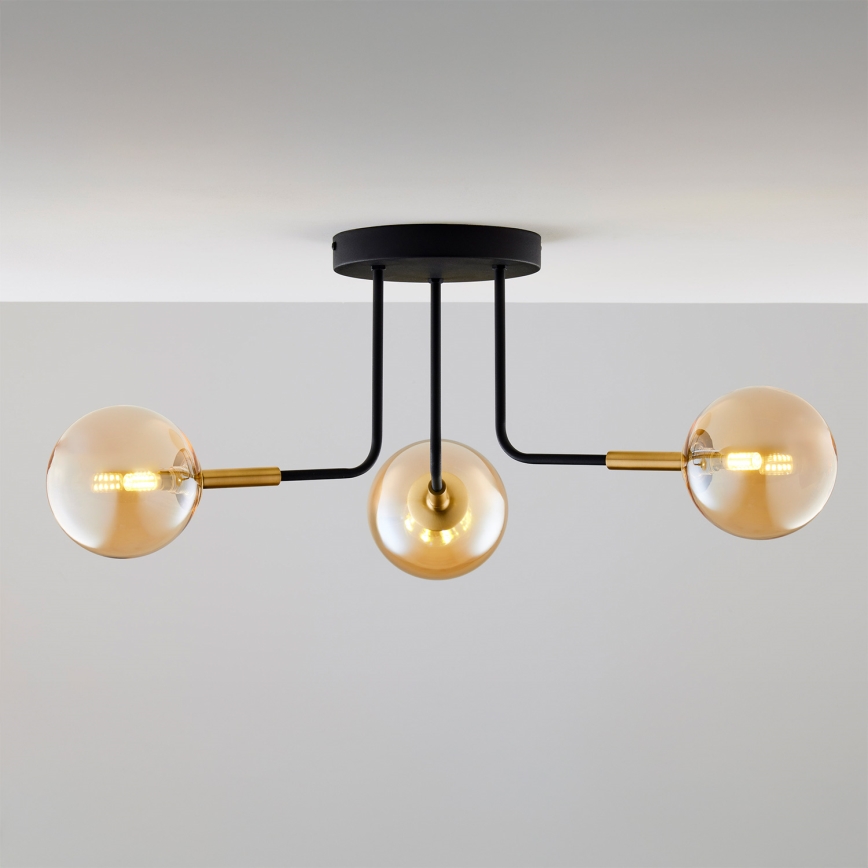 Jupiter 2037 - Chandelier on a pole BURANO 3xG9/10W/230V black/gold/beige