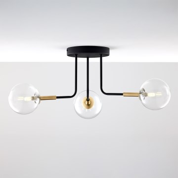 Jupiter 2039 - Chandelier on a pole BURANO 3xG9/10W/230V black/gold/clear