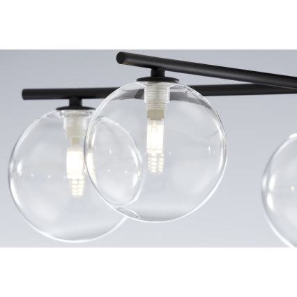 Jupiter 2046 - Surface-mounted chandelier PRATO 5xG9/10W/230V black/clear