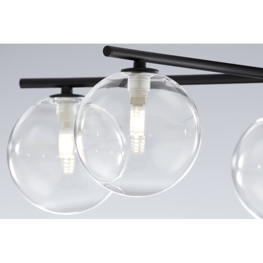 Jupiter 2046 - Surface-mounted chandelier PRATO 5xG9/10W/230V black/clear