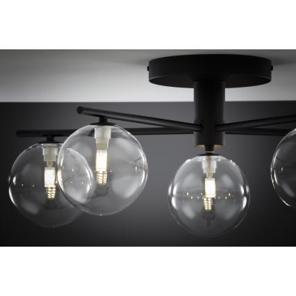 Jupiter 2046 - Surface-mounted chandelier PRATO 5xG9/10W/230V black/clear