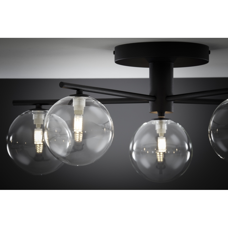 Jupiter 2046 - Surface-mounted chandelier PRATO 5xG9/10W/230V black/clear