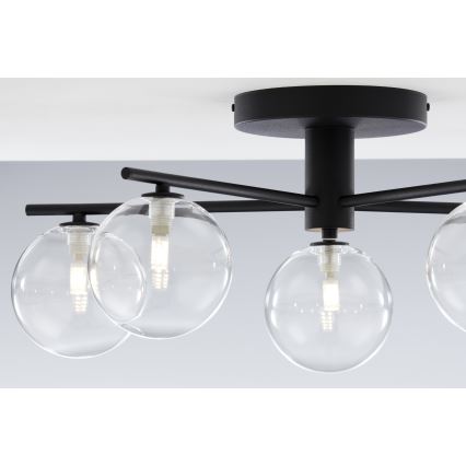Jupiter 2046 - Surface-mounted chandelier PRATO 5xG9/10W/230V black/clear