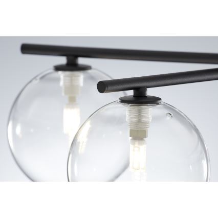 Jupiter 2046 - Surface-mounted chandelier PRATO 5xG9/10W/230V black/clear
