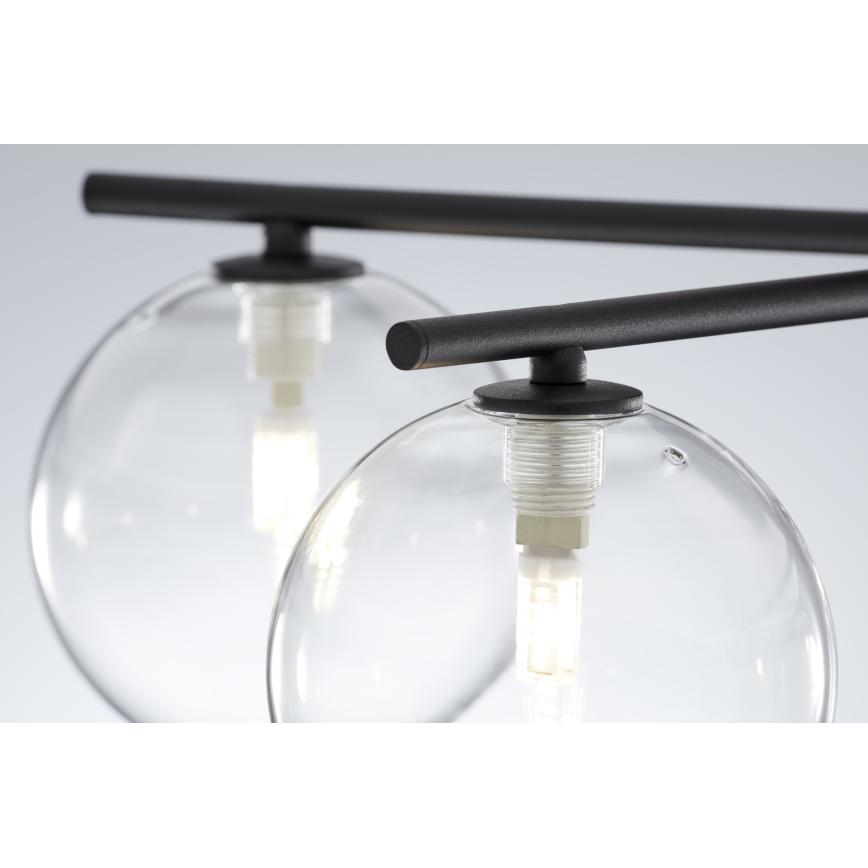Jupiter 2046 - Surface-mounted chandelier PRATO 5xG9/10W/230V black/clear