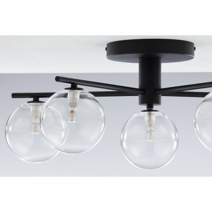 Jupiter 2046 - Surface-mounted chandelier PRATO 5xG9/10W/230V black/clear