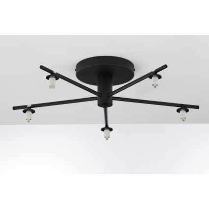 Jupiter 2046 - Surface-mounted chandelier PRATO 5xG9/10W/230V black/clear