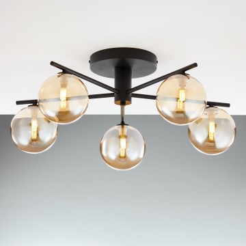 Jupiter 2047 - Surface-mounted chandelier PRATO 5xG9/10W/230V black/beige