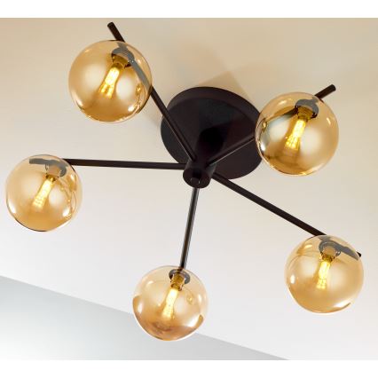 Jupiter 2047 - Surface-mounted chandelier PRATO 5xG9/10W/230V black/beige