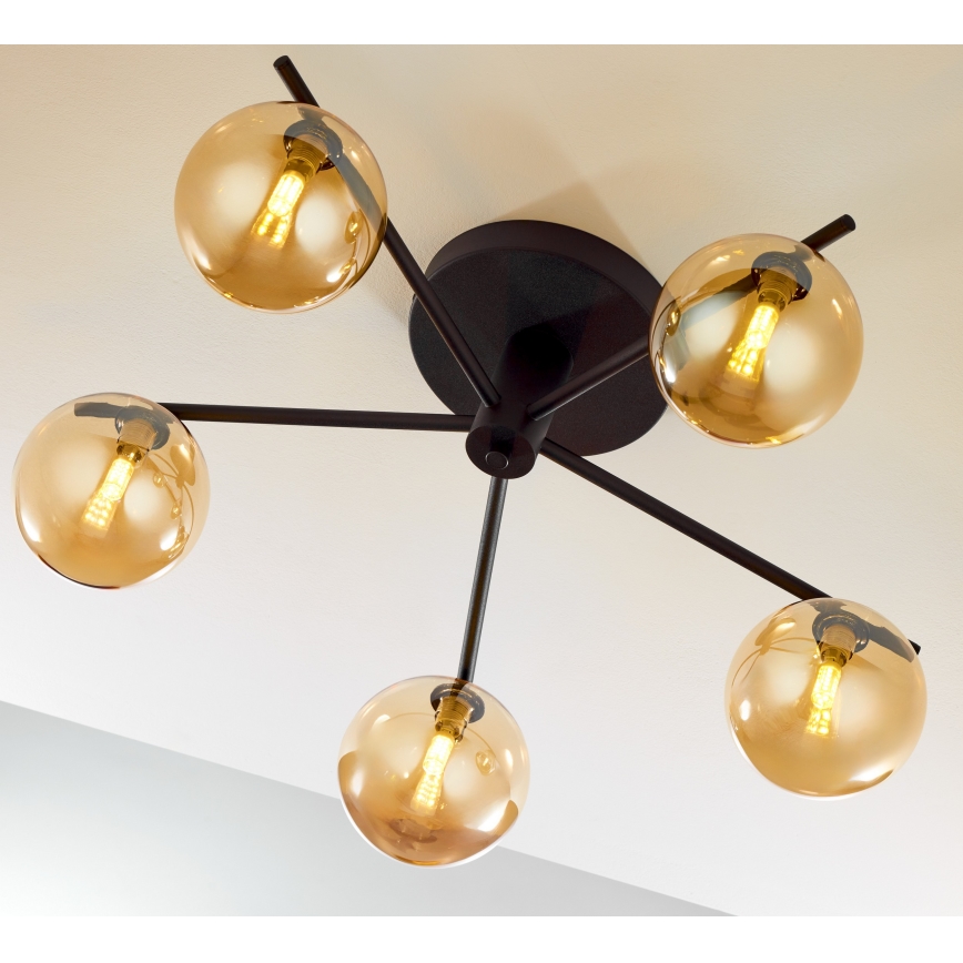 Jupiter 2047 - Surface-mounted chandelier PRATO 5xG9/10W/230V black/beige