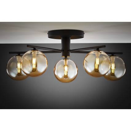 Jupiter 2047 - Surface-mounted chandelier PRATO 5xG9/10W/230V black/beige