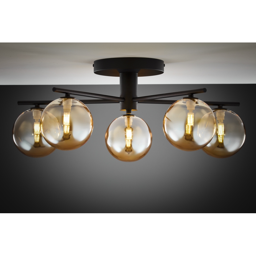 Jupiter 2047 - Surface-mounted chandelier PRATO 5xG9/10W/230V black/beige